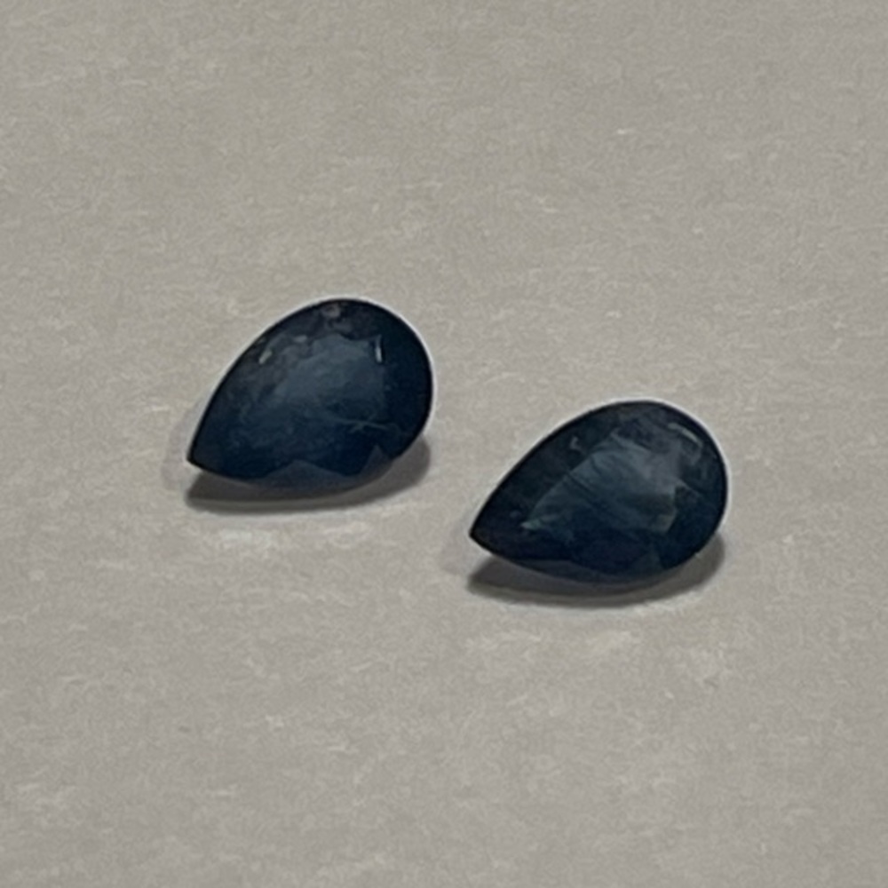 Two Navy Blue (1/2 carat each) Pear Shaped Matched Pair of (Loose) Sapphires